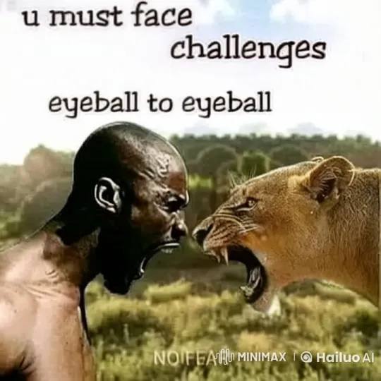 Man and Lioness Engage in Intense Face-Off – AI Generated Video | Hailuo AI