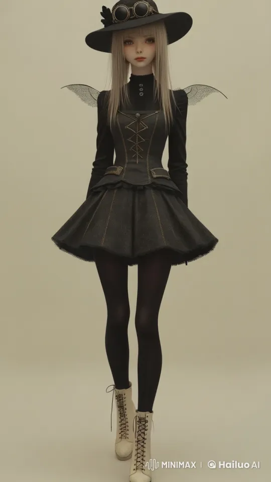 Steampunk Character Descends Grand Castle Staircase – AI Generated Video | Hailuo AI