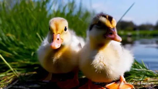 Cute Duckling and Mother in Pastoral Setting – AI Generated Video | Hailuo AI