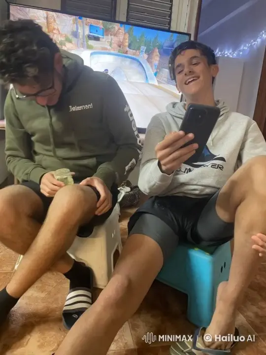 Two Friends Transition from Phones to Passionate Kiss – AI Generated Video | Hailuo AI