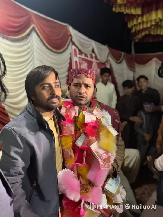 Festive Celebration: Men Embrace in Warm, Animated Scene – AI Generated Video | Hailuo AI