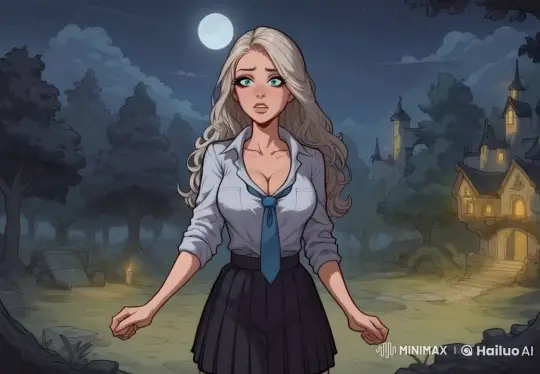 Young Woman in Nocturnal Woods with Eerie Calmness – AI Generated Video | Hailuo AI