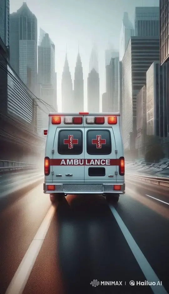 Ambulance Races Through Urban Landscape in Emergency – AI Generated Video | Hailuo AI