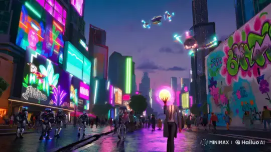Futuristic Cityscape: Harmony of Technology and Nature – AI Generated Video | Hailuo AI