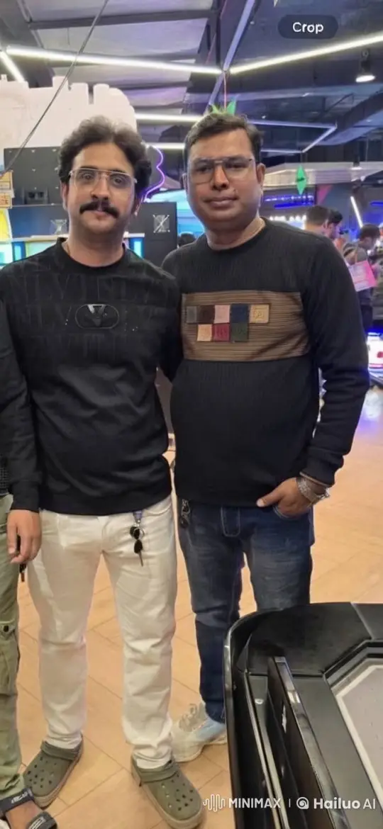 Two Friends Share a Moment in an Arcade Setting – AI Generated Video | Hailuo AI
