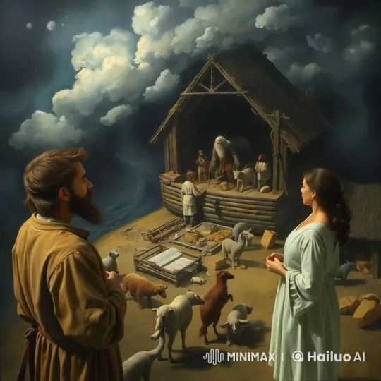 Noah's Ark Construction Amid Impending Flood and Faith – AI Generated Video | Hailuo AI