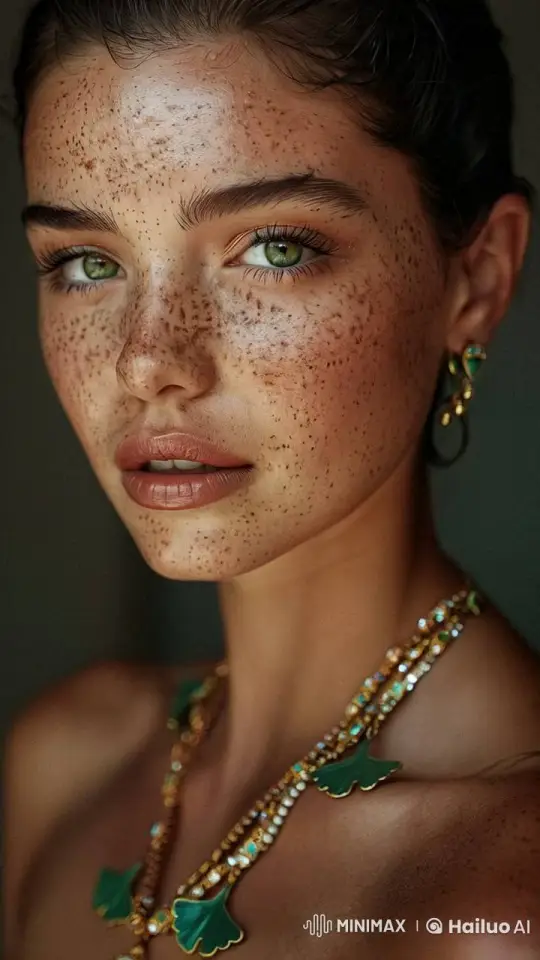 Woman's Radiant Smile and Elegant Jewelry Captured – AI Generated Video | Hailuo AI