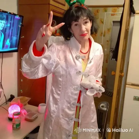 Festive Woman Enjoying Drink in Cozy Room – AI Generated Video | Hailuo AI