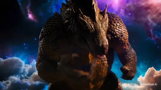 Colossal Creature Dominates Cosmic Scene with Earth in Its Grip – AI Generated Video | Hailuo AI