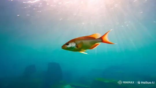 Regal Fish Glides in Dreamlike Aquatic Realm – AI Generated Video | Hailuo AI