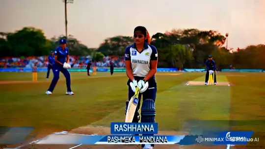 Cricketer Rashmeka Mandhana Captured in Graceful Batting Stance – AI Generated Video | Hailuo AI