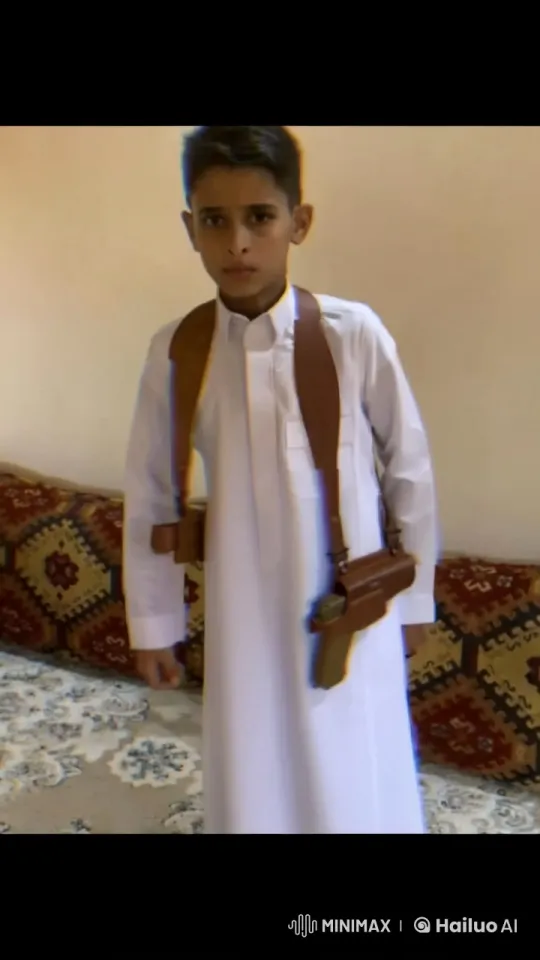 Boy in Robe Smokes in Patterned-Room Setting – AI Generated Video | Hailuo AI