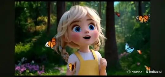 Magical Girl Jumps, Apples Fall in Enchanted Forest – AI Generated Video | Hailuo AI