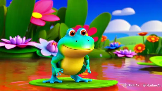 Colorful Cartoon Frog in Whimsical Swamp Adventure – AI Generated Video | Hailuo AI
