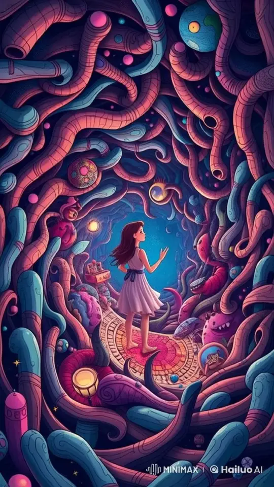 Dreamlike Animation: Girl in White on Twisted Path at 500x Speed – AI Generated Video | Hailuo AI