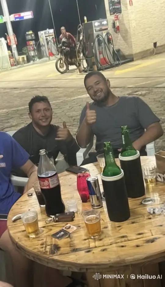 Nighttime Friendship and Merriment at a Gas Station – AI Generated Video | Hailuo AI