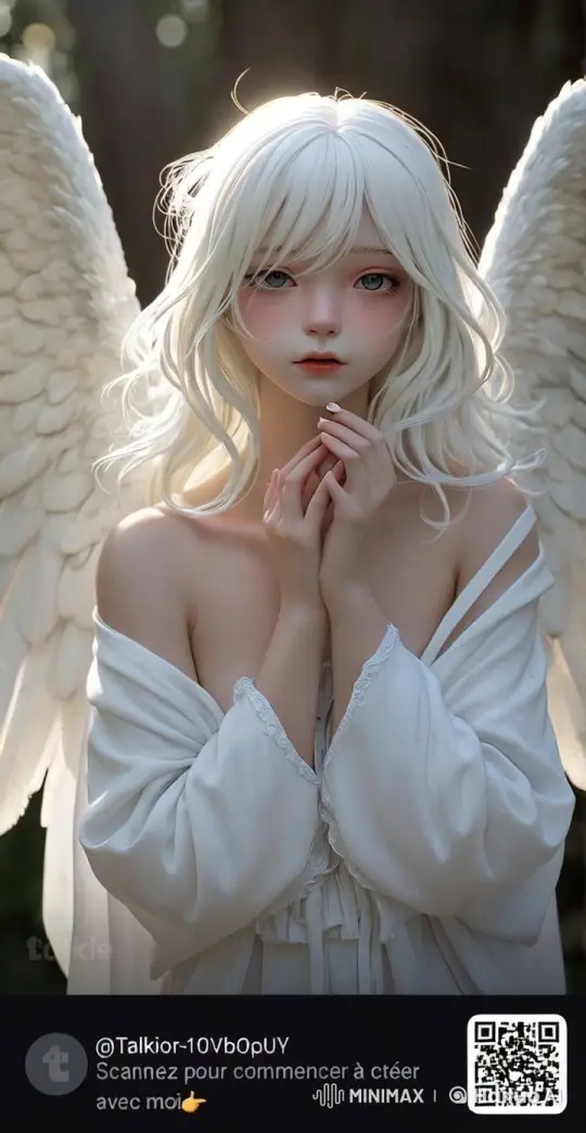 Serene Angel in Heavenly Light Amidst Tranquil Breeze – AI Generated Video | Hailuo AI