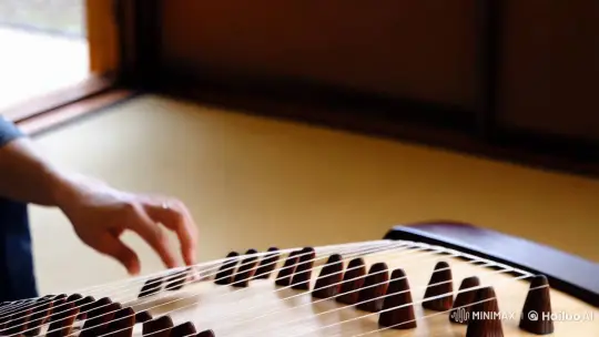 Japanese Koto Performance in Tranquil Setting – AI Generated Video | Hailuo AI
