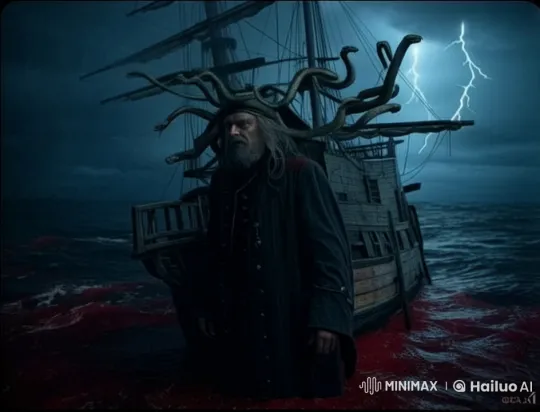 Captain Invites You Aboard in Stormy Night – AI Generated Video | Hailuo AI