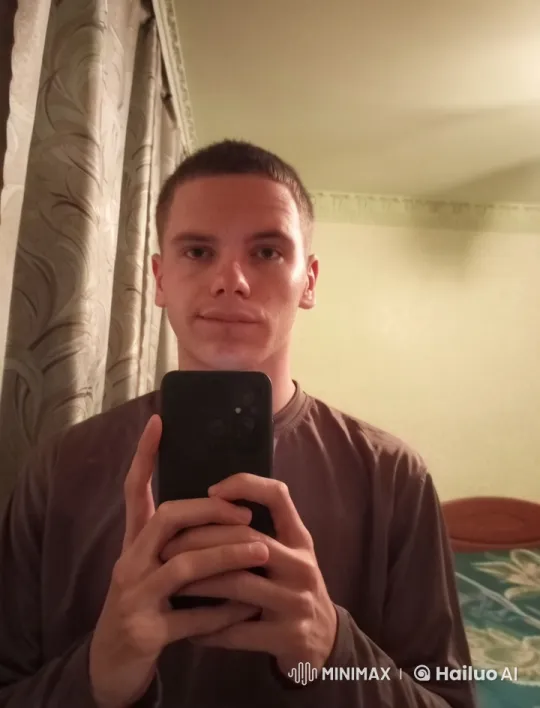 Introspective Person Reflecting in Mirror with Phone – AI Generated Video | Hailuo AI