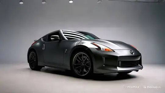Nissan 370Z Transforms into Rocketship in Futuristic Studio – AI Generated Video | Hailuo AI