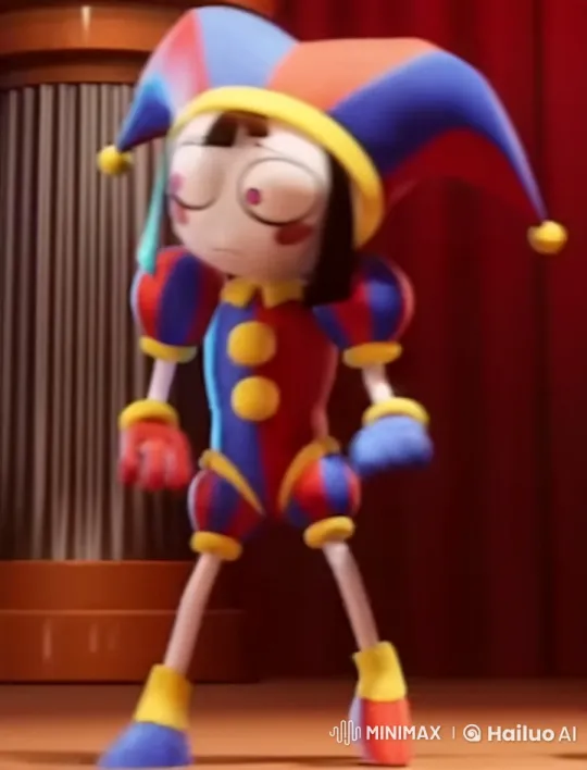 Jester Pomni and Mini Deadpool's Whimsical Dance – AI Generated Video | Hailuo AI
