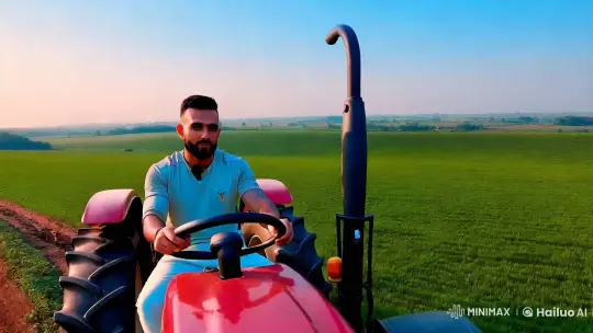Virat Kohli Drives Tractor in Serene Countryside Setting – AI Generated Video | Hailuo AI
