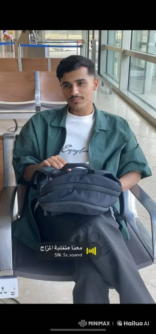 Young Man Reflects in Airport Terminal – AI Generated Video | Hailuo AI