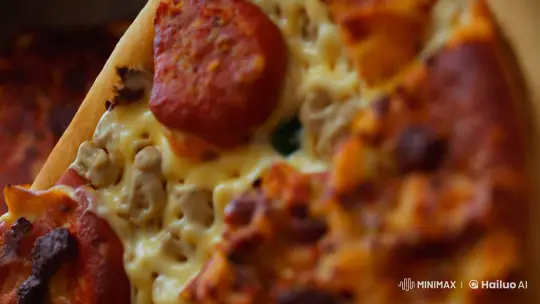Unconventional Room Made of Pizza: A Culinary Art Display – AI Generated Video | Hailuo AI