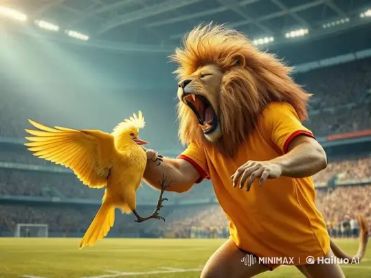 Lion and Bird Captivate Stadium in Animated Roar – AI Generated Video | Hailuo AI