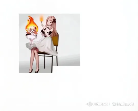 Live2D Animation: Girl Transforms with Fiery Companion – AI Generated Video | Hailuo AI