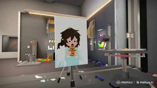 Live2D Animated Artist Studio with Enjoying Character – AI Generated Video | Hailuo AI