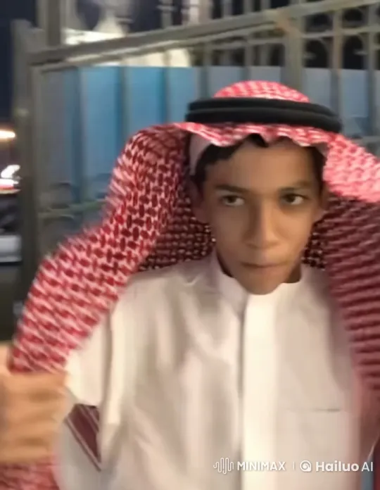 Young Man Adjusts Headscarf, Smokes Cigarette – AI Generated Video | Hailuo AI
