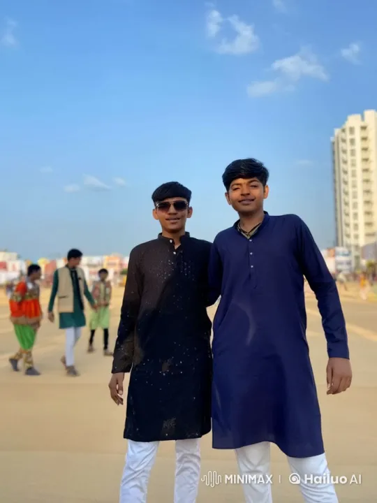 Traditional Attire Friendship Display in Festive Setting – AI Generated Video | Hailuo AI