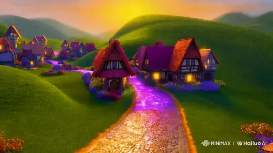 Magical Village Panorama with Enchanting Details – AI Generated Video | Hailuo AI