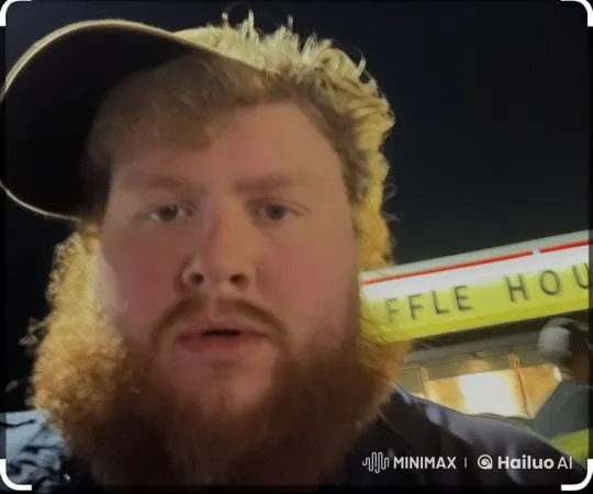 Waffle House Night: A Bearded Man's Journey – AI Generated Video | Hailuo AI