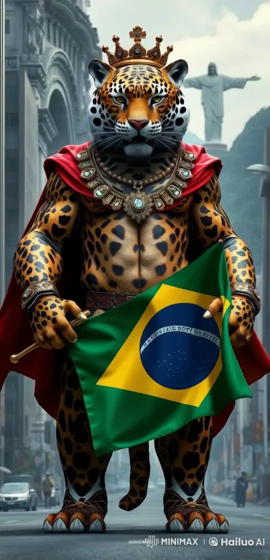 Anthropomorphic Jaguar Embodies Brazilian Pride – AI Generated Video | Hailuo AI