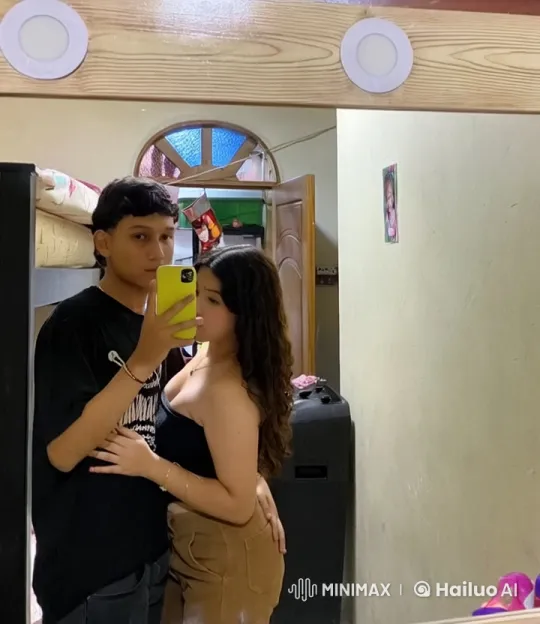 Couple Takes Selfie in Intimate Home Setting – AI Generated Video | Hailuo AI