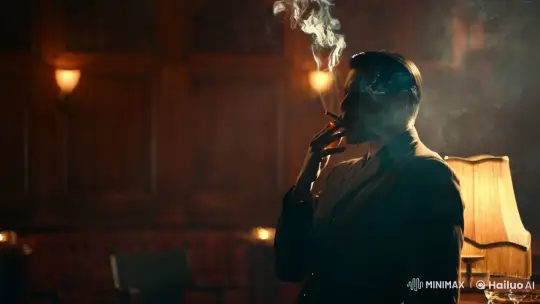 Introspective Smoking Scene in Vintage Aesthetic – AI Generated Video | Hailuo AI
