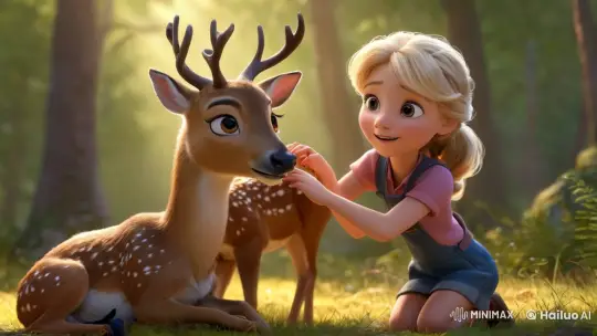 Boy Helps Injured Deer, Learns True Friendship Lesson – AI Generated Video | Hailuo AI