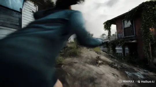 Post-Apocalyptic Chase: Protagonist Evades Zombies – AI Generated Video | Hailuo AI