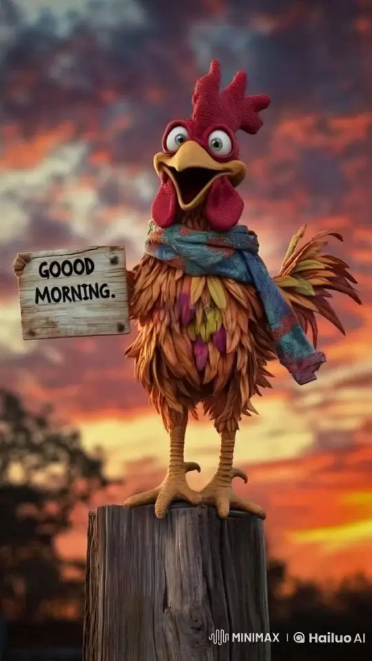 Animated Rooster Greets Morning with Joyful Dance – AI Generated Video | Hailuo AI
