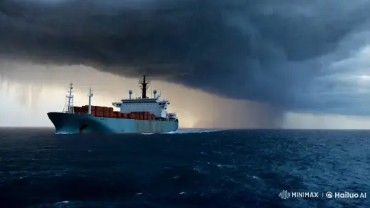 Stormy Sea: Octopus Attacks Cargo Ship and Helicopter – AI Generated Video | Hailuo AI