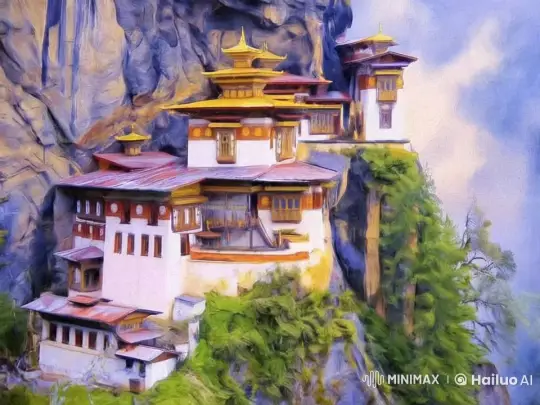Monastery on Cliff: Enchanting and Menacing Footage – AI Generated Video | Hailuo AI
