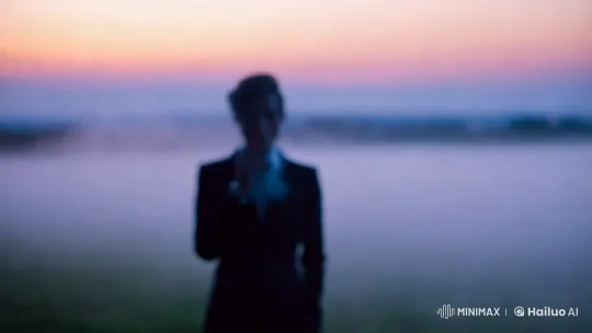 Dreamy Figure in Misty Landscape with Sunset Hues – AI Generated Video | Hailuo AI