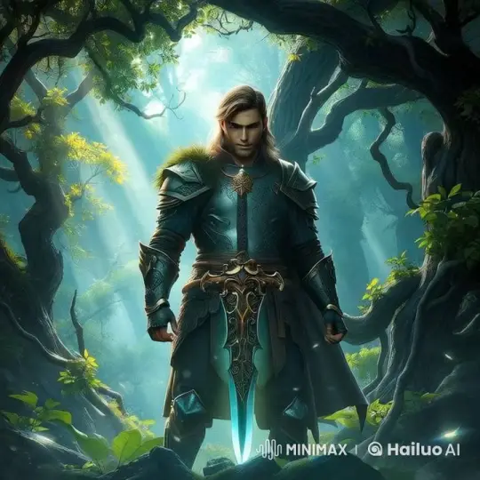Mystical Forest: Warrior on Alert Amidst Ancient Trees – AI Generated Video | Hailuo AI