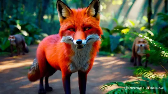 Sly Fox Dominates Jungle Clearing in Aesthetic Scene – AI Generated Video | Hailuo AI