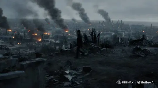 Desolate Landscape: Resilience in Ruins – AI Generated Video | Hailuo AI