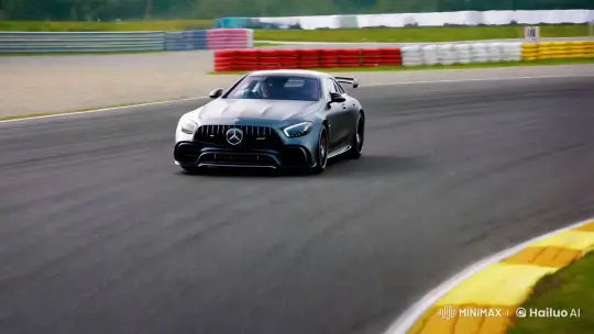 Mercedes AMG Car Showcases Power on Racetrack – AI Generated Video | Hailuo AI