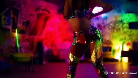 Vibrant Dancer Showcases Rhythmic Moves in Urban Setting – AI Generated Video | Hailuo AI